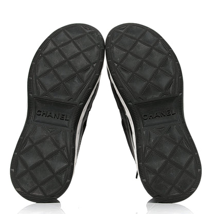 Chanel Fabric Calfskin Suede CC Sneakers 37.5 Black 4 of 4