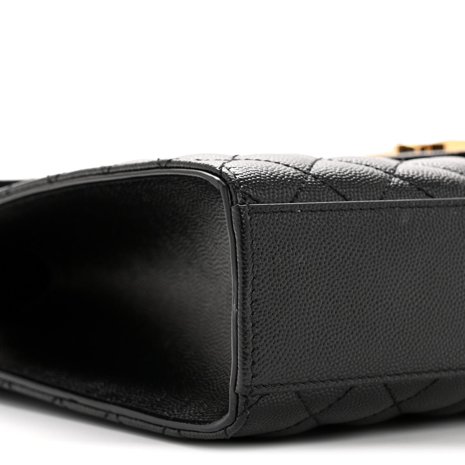 Saint Laurent Grain De Poudre Textured Mixed Matelasse Large Triquilt Monogram Satchel Black 9 of 11