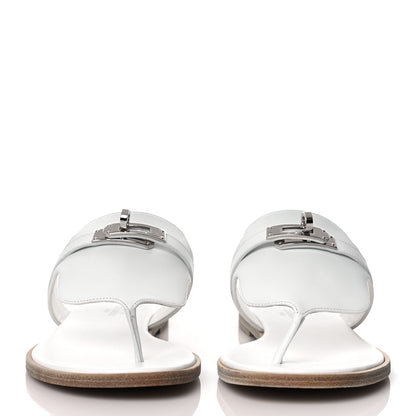 Hermes Calfskin Womens Elixir Sandals 37 White 2 of 8