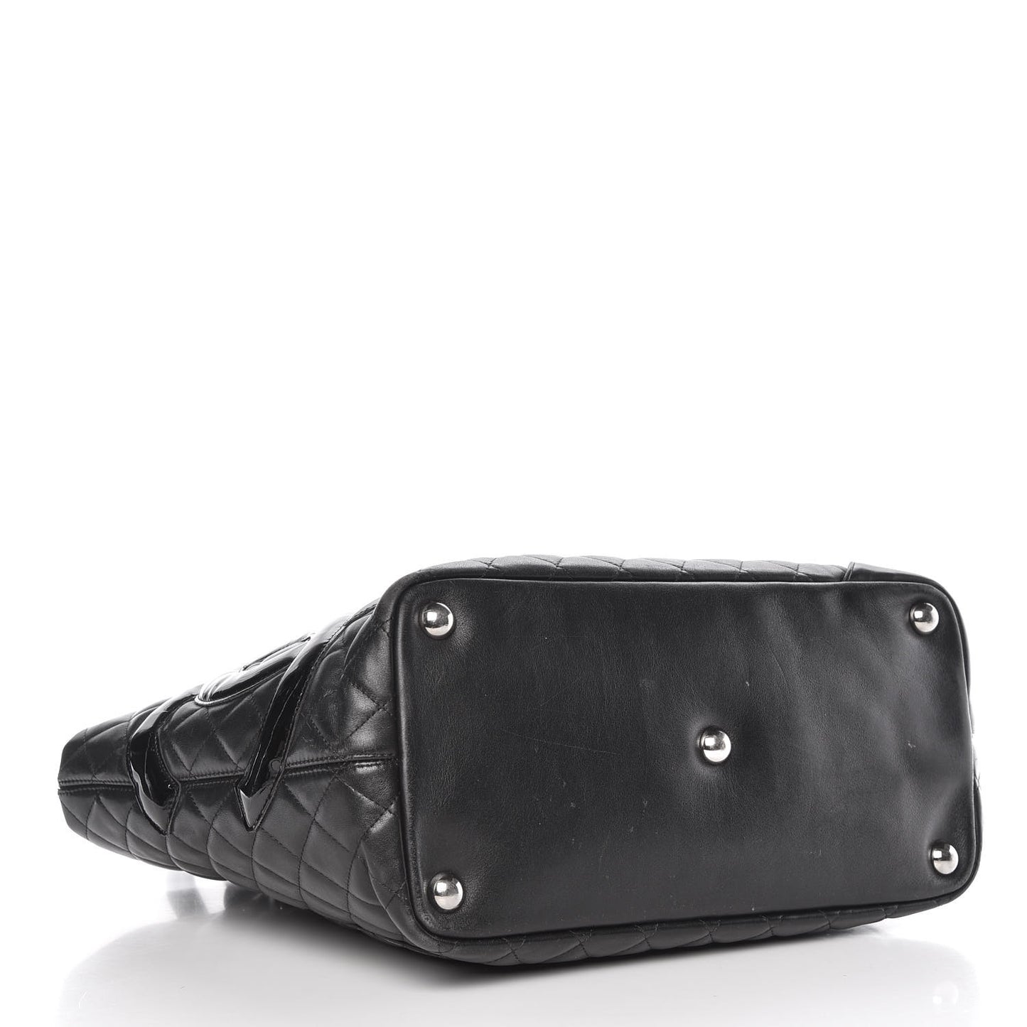 Calfskin Quilted Large Cambon Tote Black
