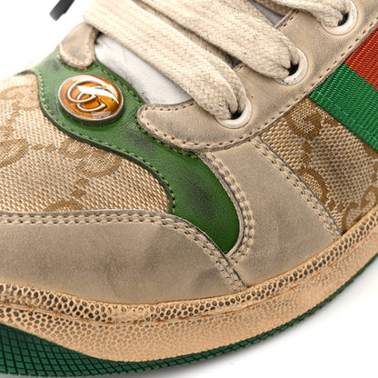 Gucci GG Monogram Nubuck Web Womens Screener Sneakers 39 New Sand Dusty Milk Vintage Green 38 New Sand Dusty Milk Vintage Green 37 of 39