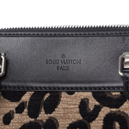 Louis Vuitton Jacquard Velvet Leopard Print Stephen Sprouse North South Bag Black 10 of 10