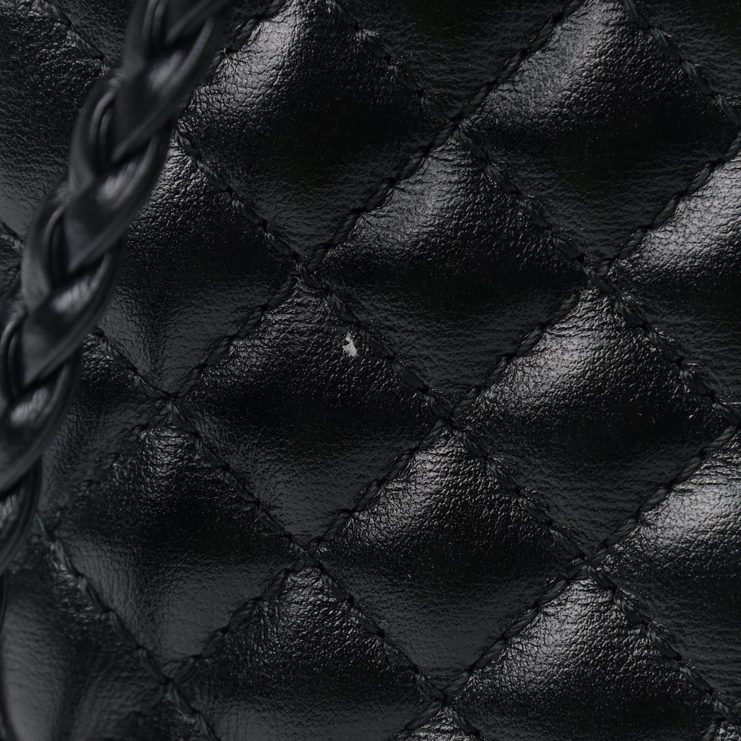 Calfskin Web Trapuntata Small GG Shoulder Bag Black