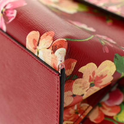 Gucci Shangai Calfskin Blooms Print Medium Bamboo Daily Top Handle Bag Romantic Cerise Multicolor 10 of 13