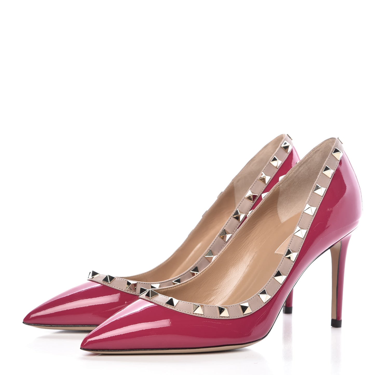 Patent Rockstud 85mm Pumps 38.5 Deep Cyclamin Poudre