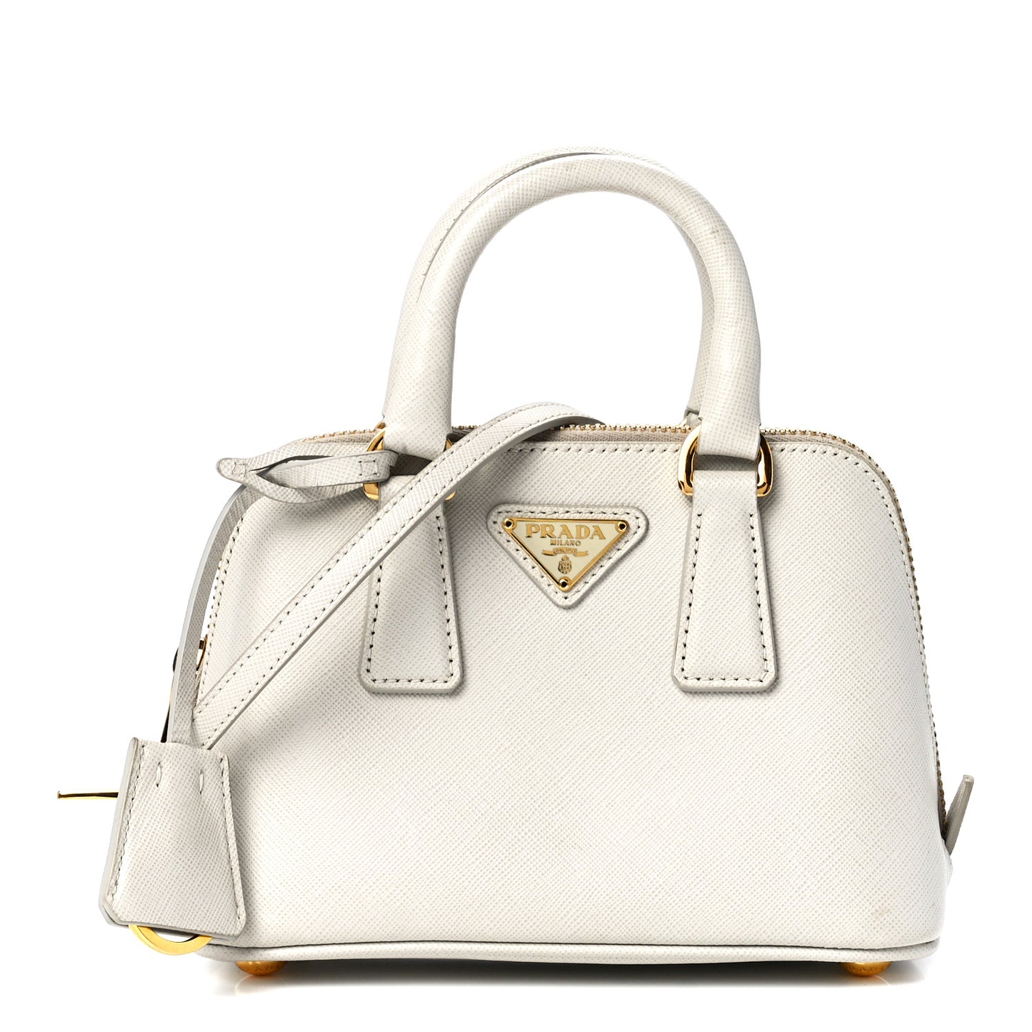 Saffiano Lux Mini Promenade Tote White