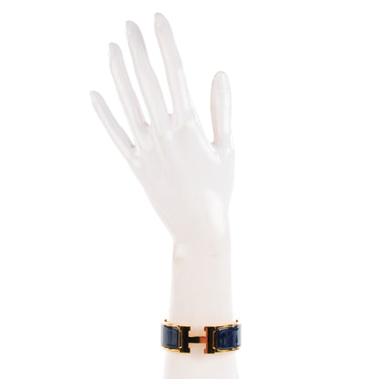 Hermes Enamel Wide Clic Clac H Bracelet PM Indigo Bleu 2 of 5