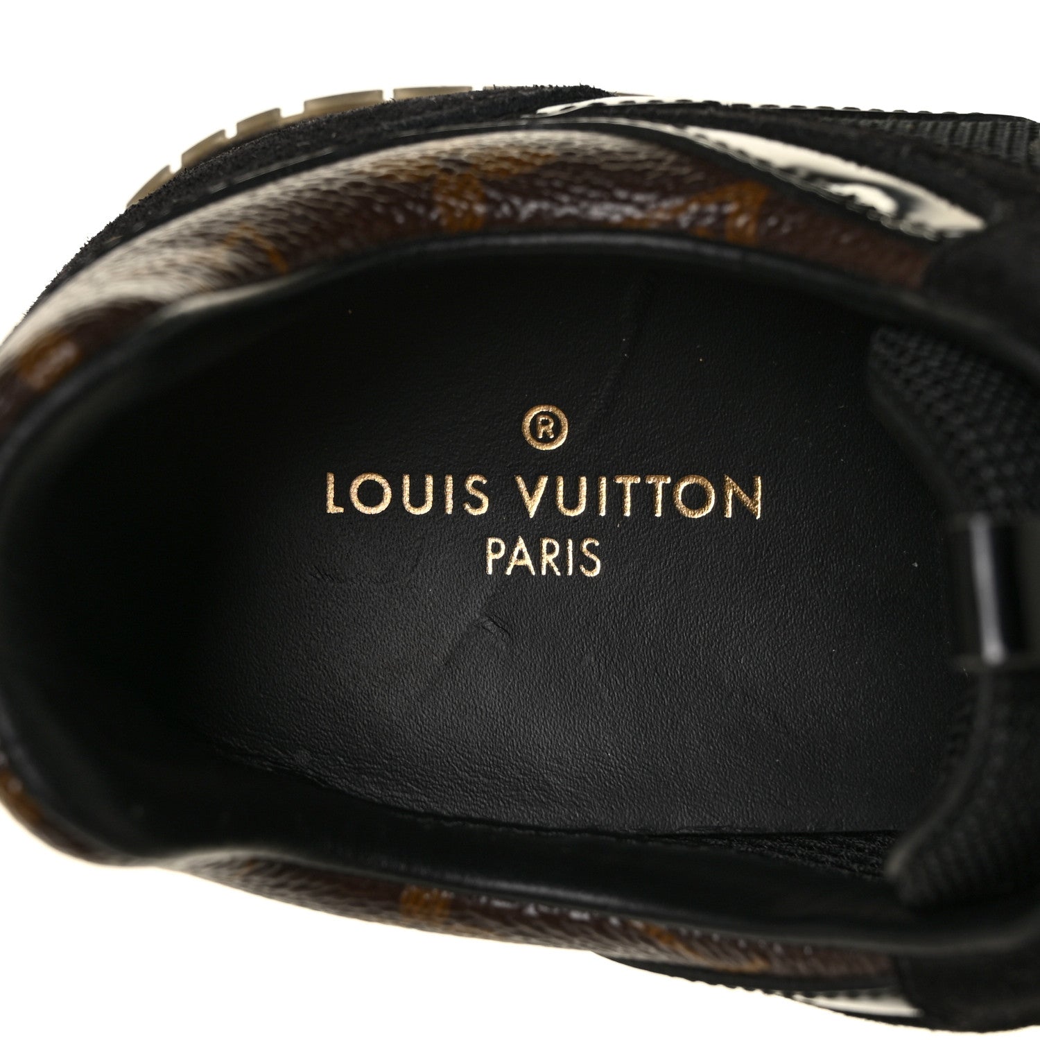 Louis Vuitton Suede Monogram Run Away Sneakers 37.5 Black 5 of 7