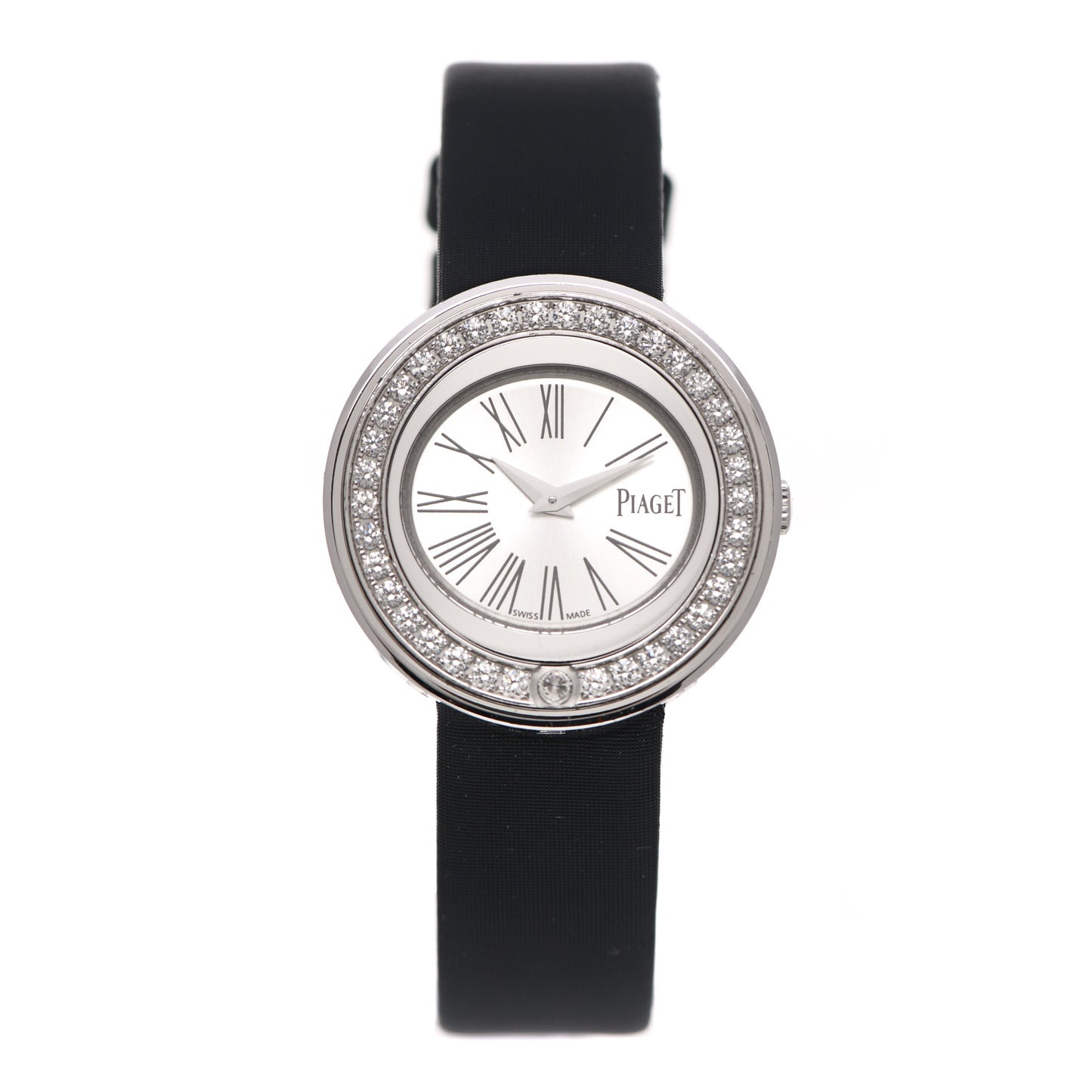 18K White Gold Satin Diamond Bezel 29mm Possession Quartz Watch