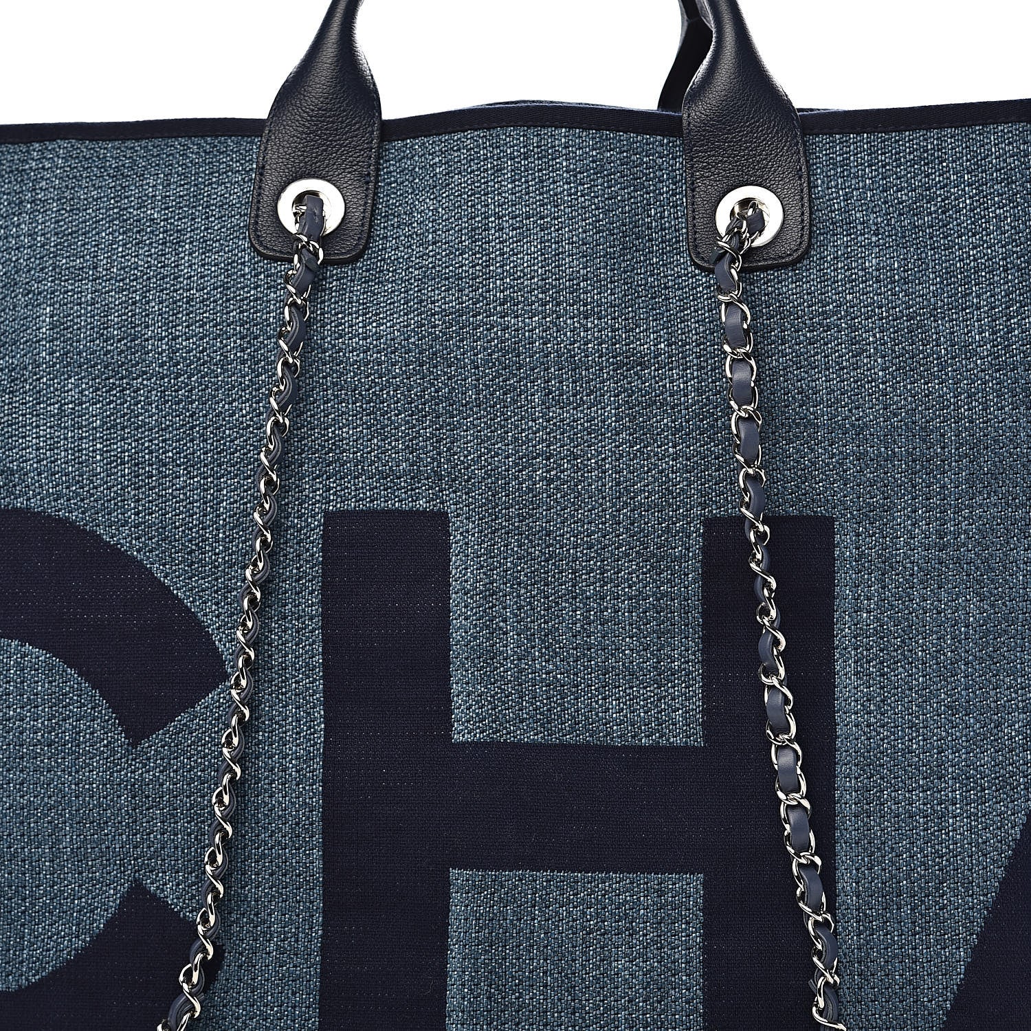 Chanel Canvas Large Shopping Tote Dark Blue 10 of 10