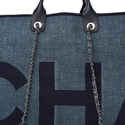 Chanel Canvas Large Shopping Tote Dark Blue 10 of 10