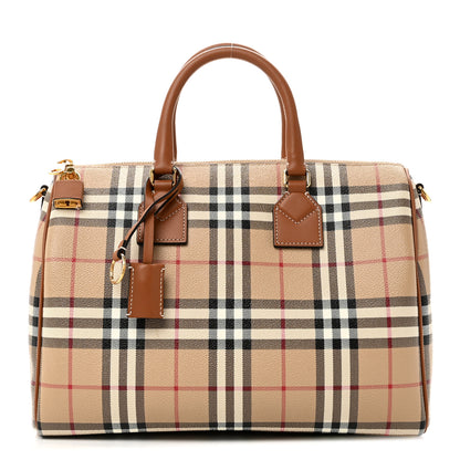 Burberry Horseferry Check Medium Bowling Bag Tan 1 of 9