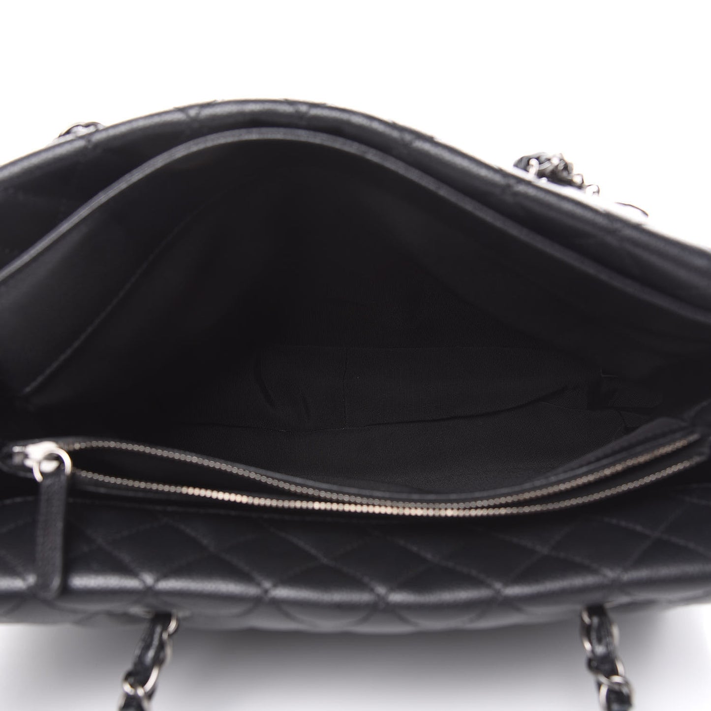 Caviar Quilted City Shopping Tote Black