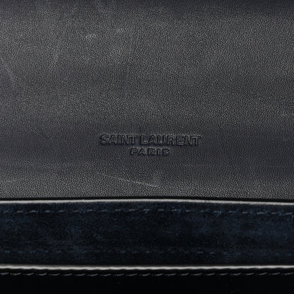 Saint Laurent Smooth Calfskin Monogram Medium Kaia Satchel Deep Marine 6 of 17
