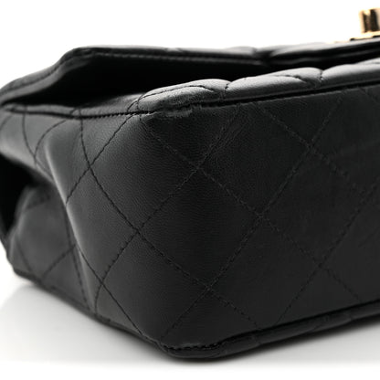 Chanel Lambskin Quilted Mini Rectangular Flap Black 9 of 10