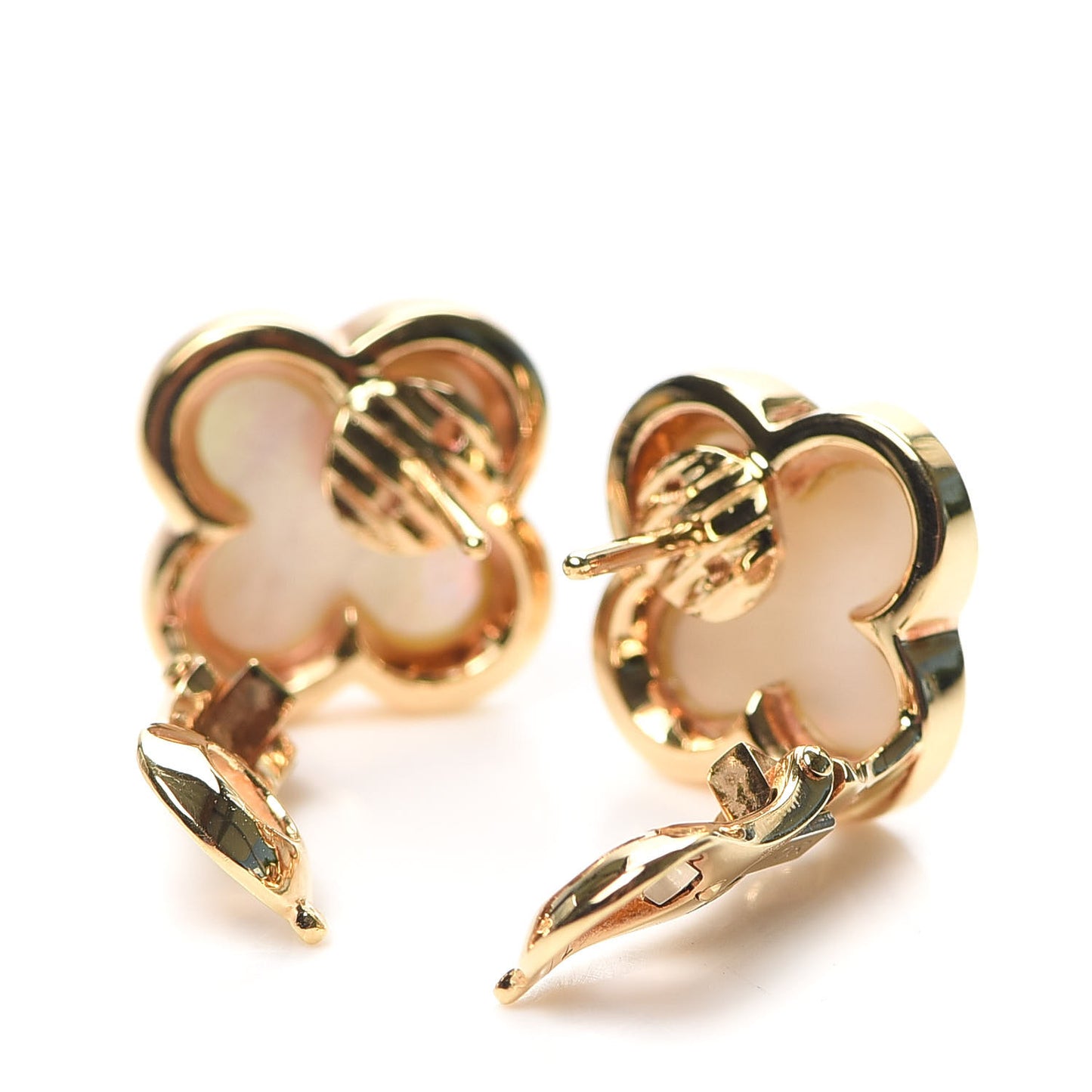 18K Yellow Gold Mother of Pearl Pure Alhambra Earrings