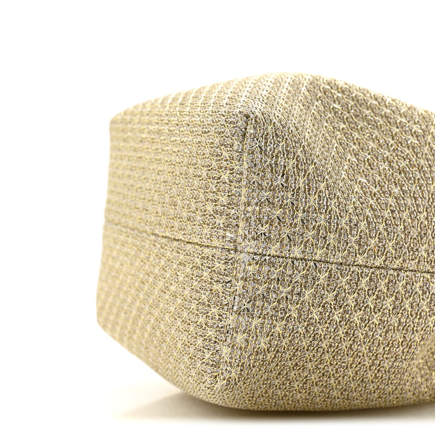 Metallic Woven Bon Bon Bag Champagne