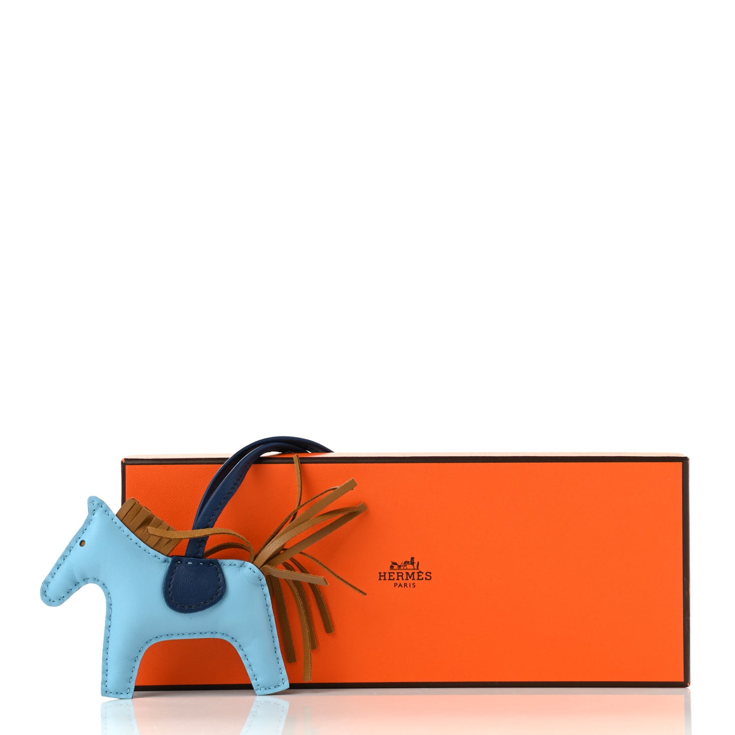 Milo Lambskin Grigri Rodeo Horse Bag Charm PM Celeste Bleu De Malte Kraft