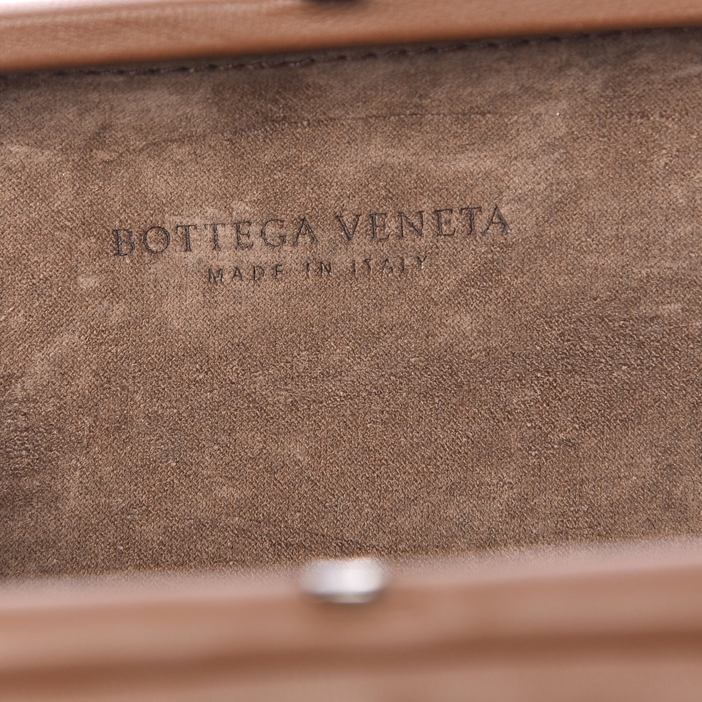 Nappa Embossed Knot Clutch Light Brown