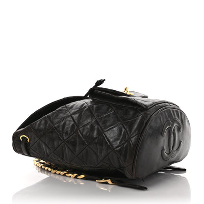 Chanel Lambskin Quilted Drawstring Backpack Black 3 of 13