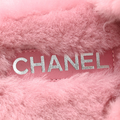 Chanel Shearling Lambskin CC Flat Mules 36 Pink 6 of 16
