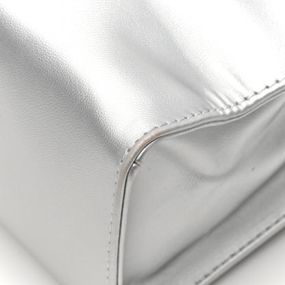 Telfar Metallic Vegan Leather Small Shopping Bag Silver 13 of 13