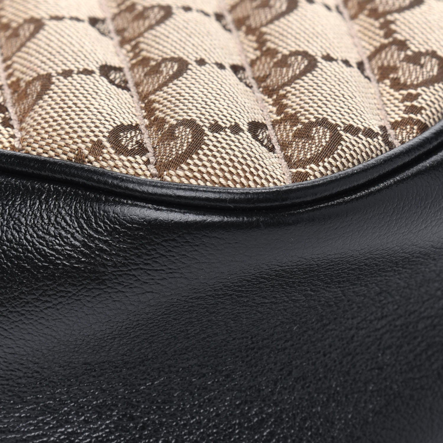 Gucci Monogram Matelasse Diagonal Small GG Marmont Chain Shoulder Bag Beige Black 14 of 15
