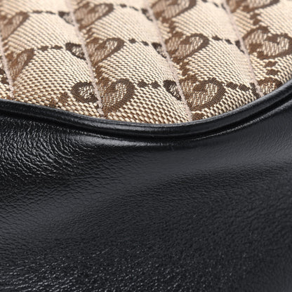 Gucci Monogram Matelasse Diagonal Small GG Marmont Chain Shoulder Bag Beige Black 14 of 15