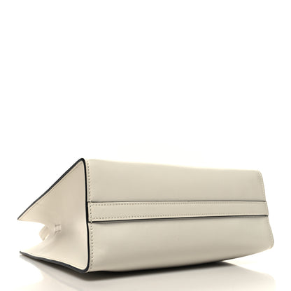 Prada Calfskin Triangle Tote Bag White 4 of 9