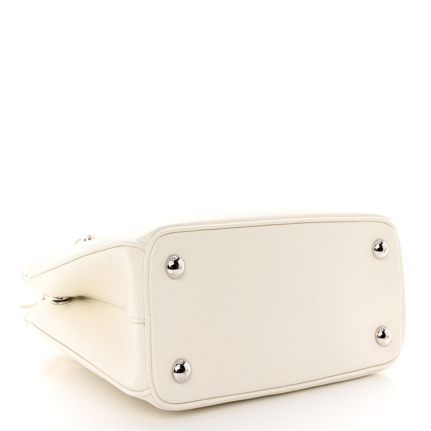 Saffiano Lux Micro Galleria Shoulder Bag White