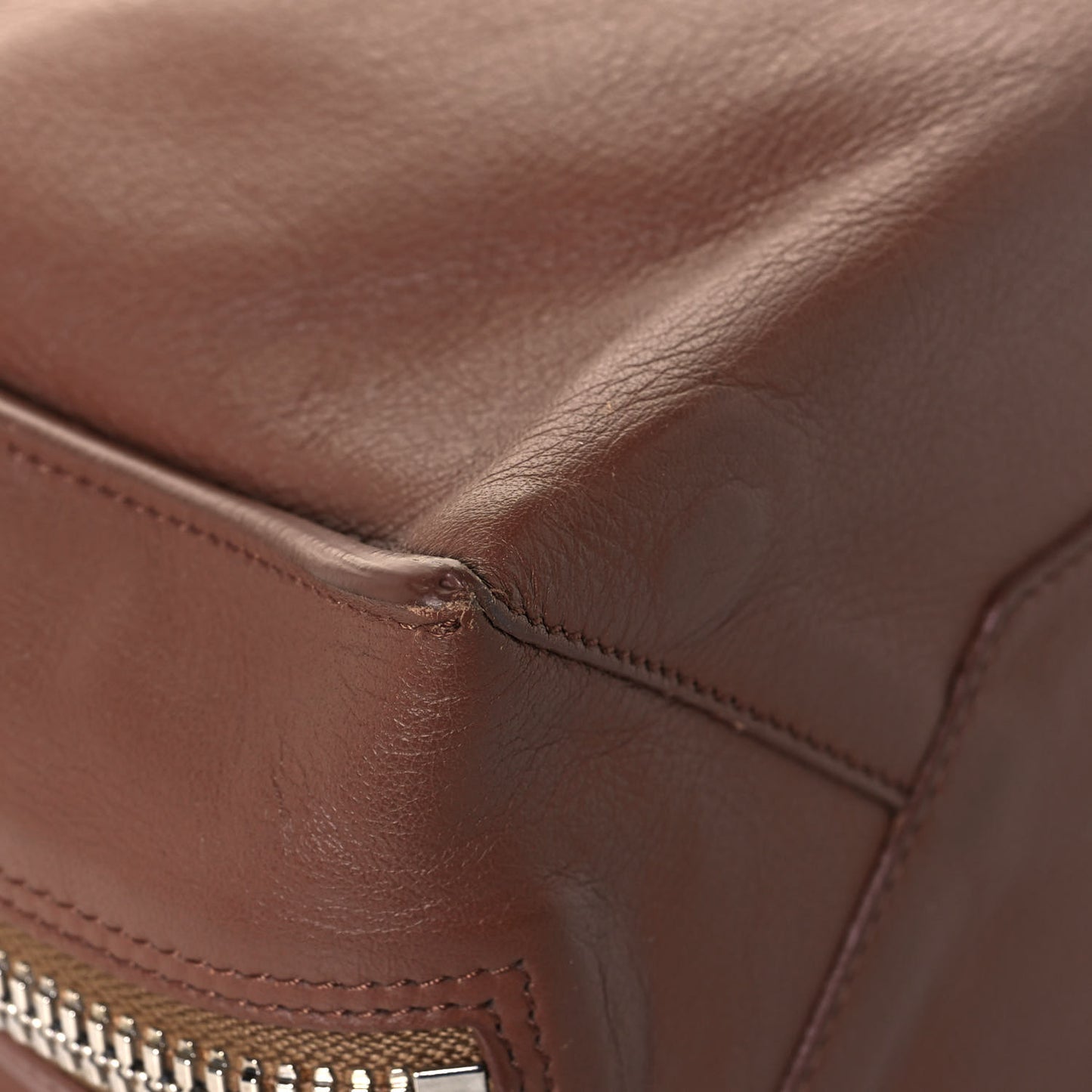 Supple Calfskin Papier Mini A4 Zip Around Tote Marron Tabacco