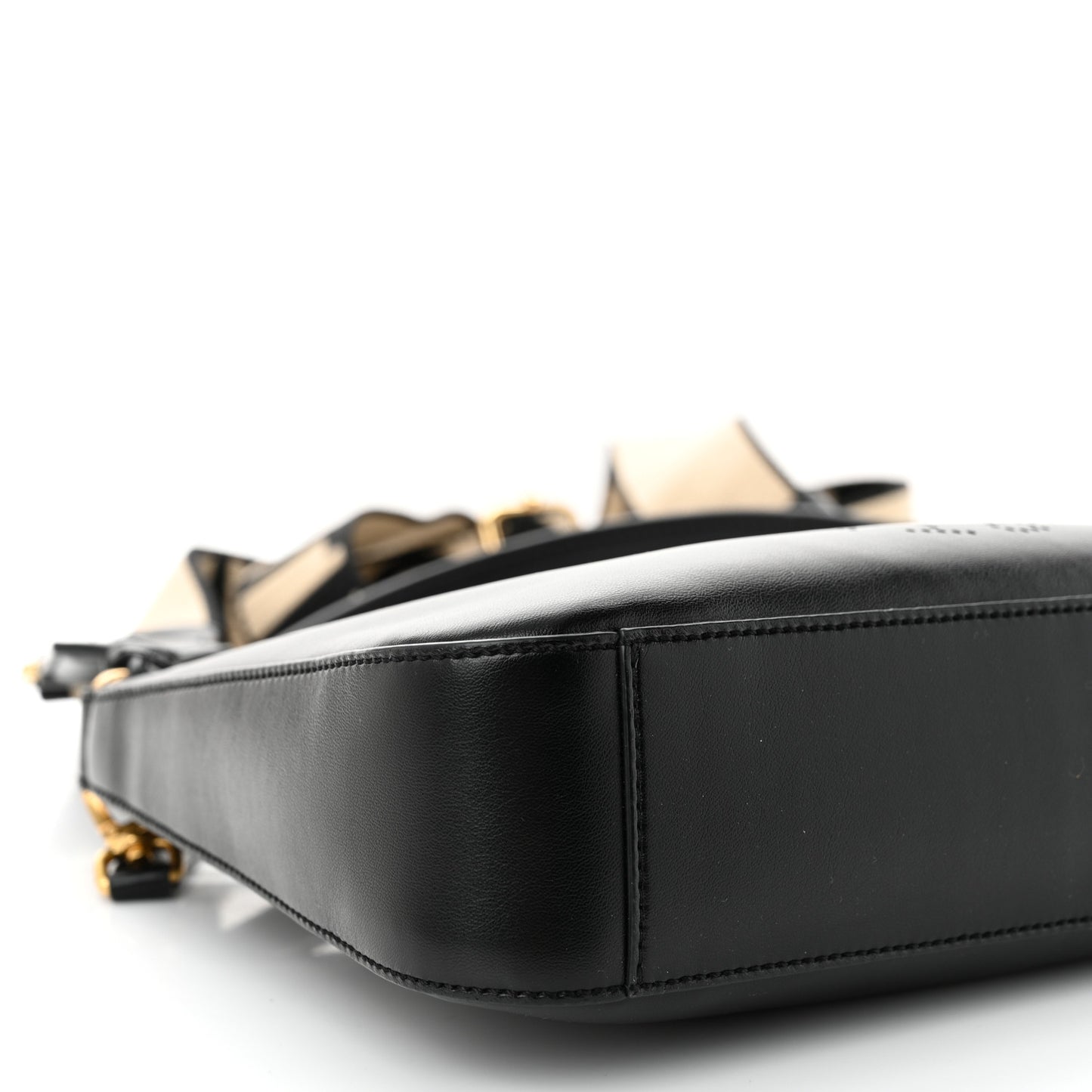 Eco Alter Nappa Perforated Logo Small Shoulder Bag Black