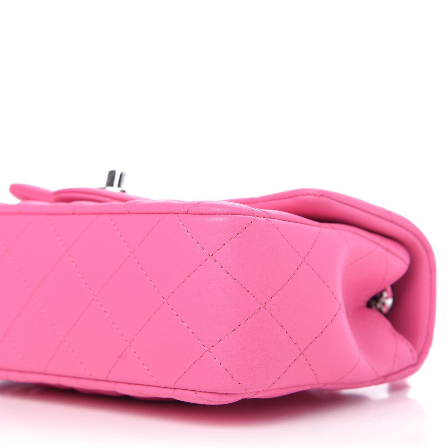 Lambskin Quilted Mini Rectangular Flap Pink