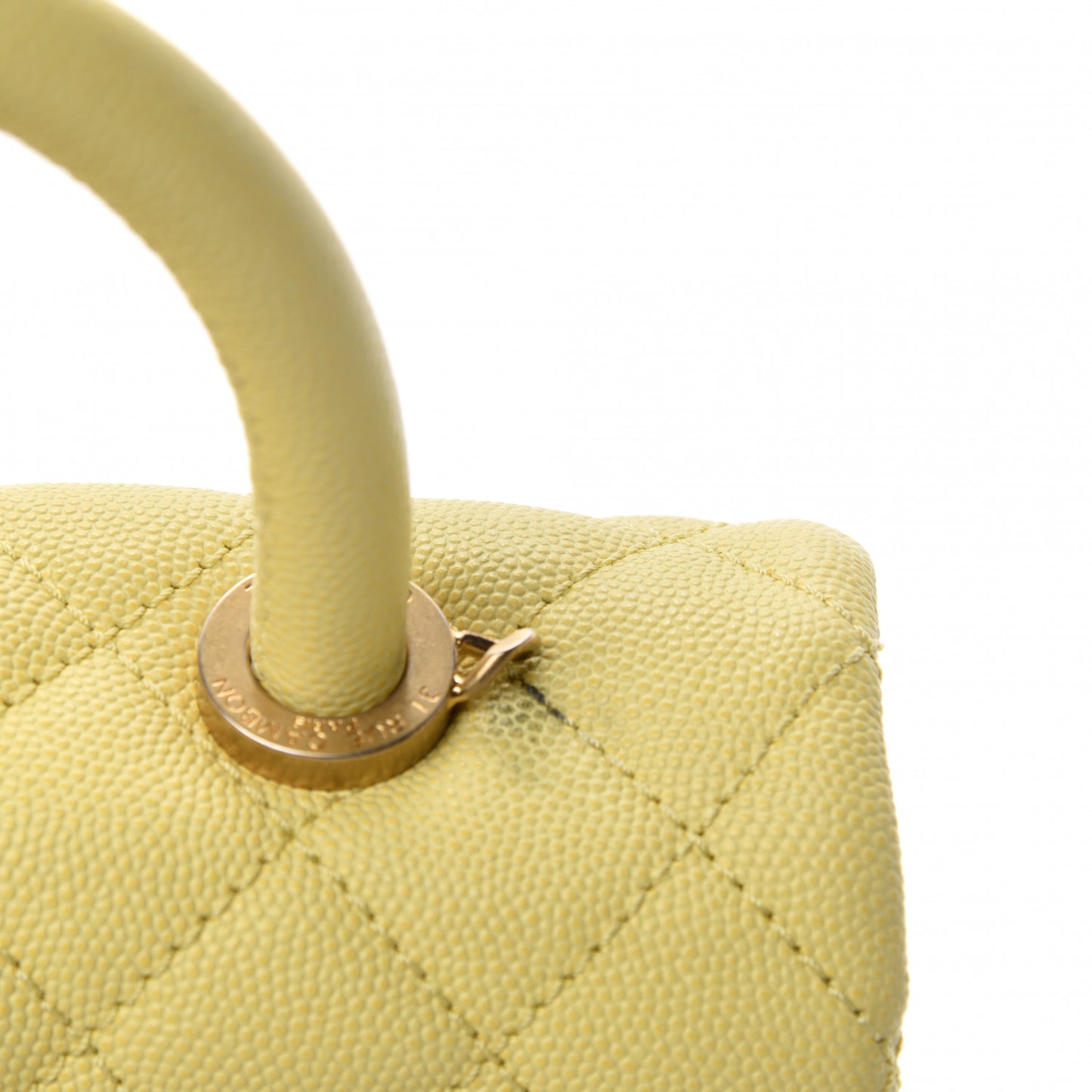 Caviar Quilted Mini Coco Handle Flap Yellow