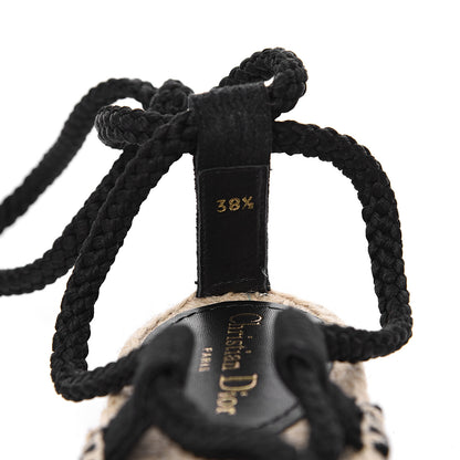 Christian Dior Embroidered Cotton Diorexpress Sandal 38.5 Black 8 of 9
