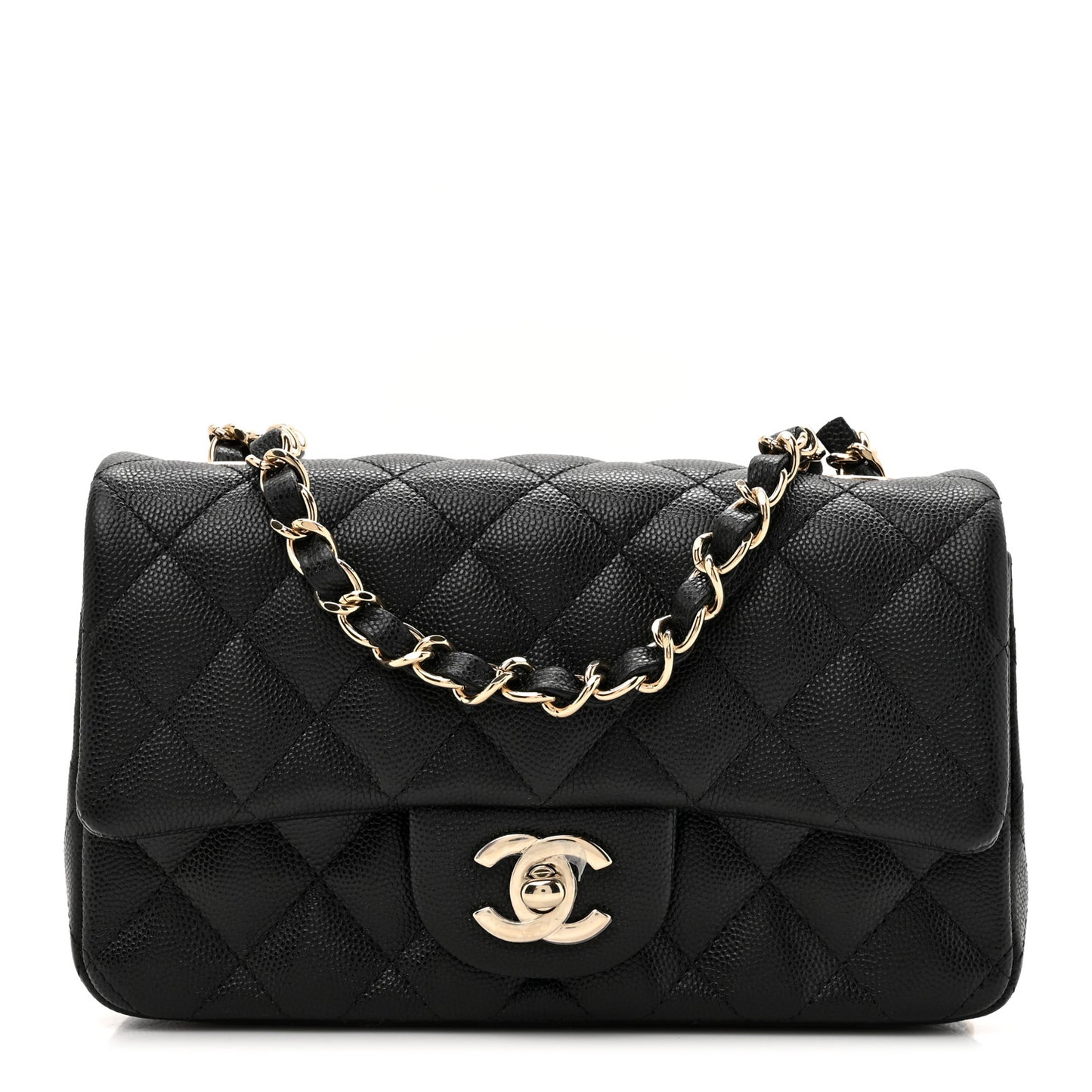 Caviar Quilted Mini Rectangular Flap Black