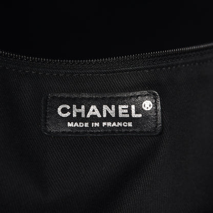 Chanel Calfskin Double Stitch Large Hamptons Shopping Tote Black 6 of 14