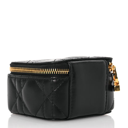 Christian Dior Calfskin Cannage Mini Caro Jewelry Case Black 4 of 9