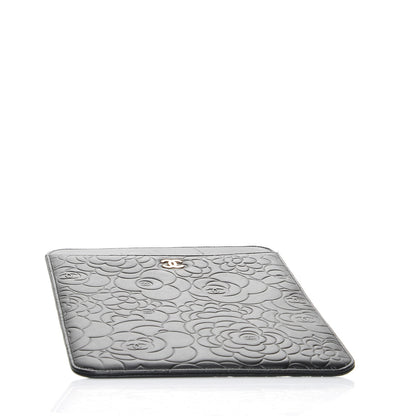 Chanel Lambskin Camellia Embossed iPad Case Black 4 of 9