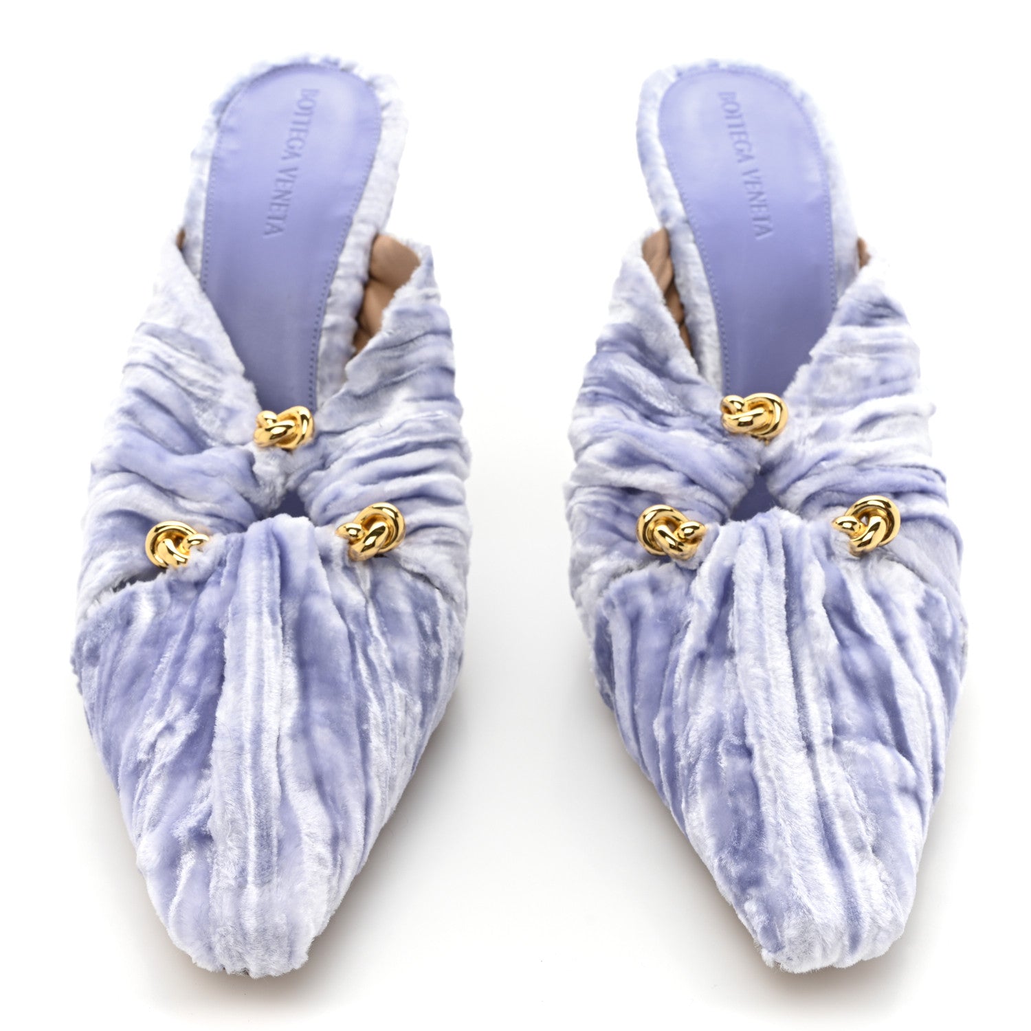 Bottega Veneta Textured Viscose Silk Velvet Bunnie Mule Pumps 41 Amethyst 2 of 9