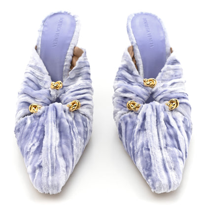 Bottega Veneta Textured Viscose Silk Velvet Bunnie Mule Pumps 41 Amethyst 2 of 9
