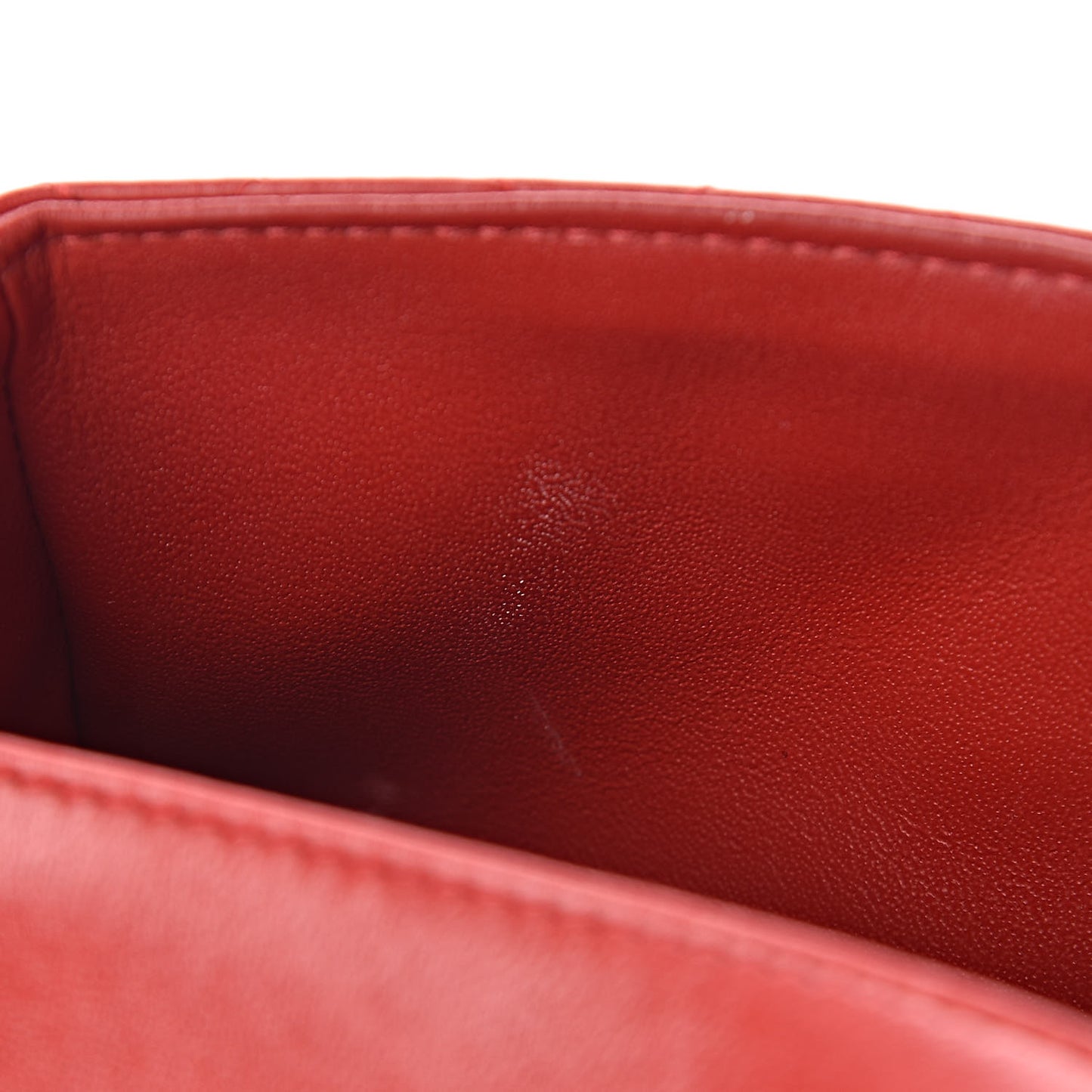 Lambskin Quilted Mini Square Flap Dark Red