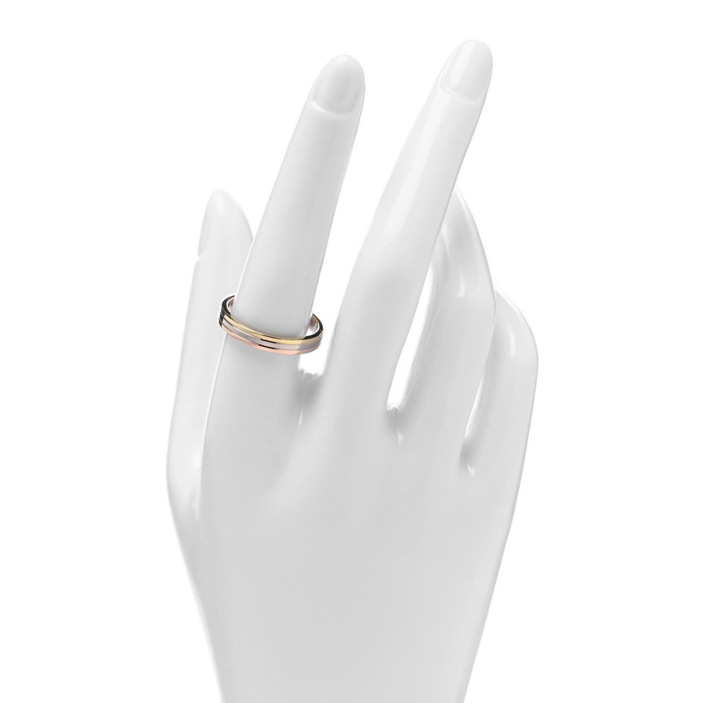 18K Pink White Yellow Gold 3.5mm Vendome Louis Cartier Wedding Band Ring 58 8.5