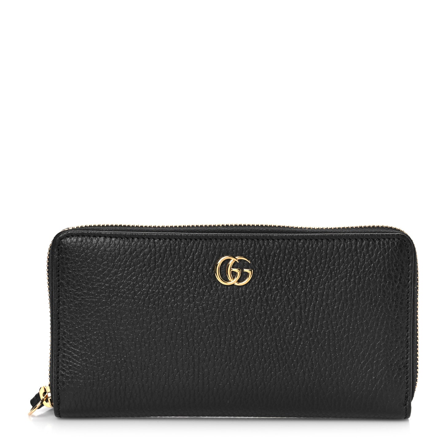 Dollar Calfskin GG Marmont Zip Around Wallet Black