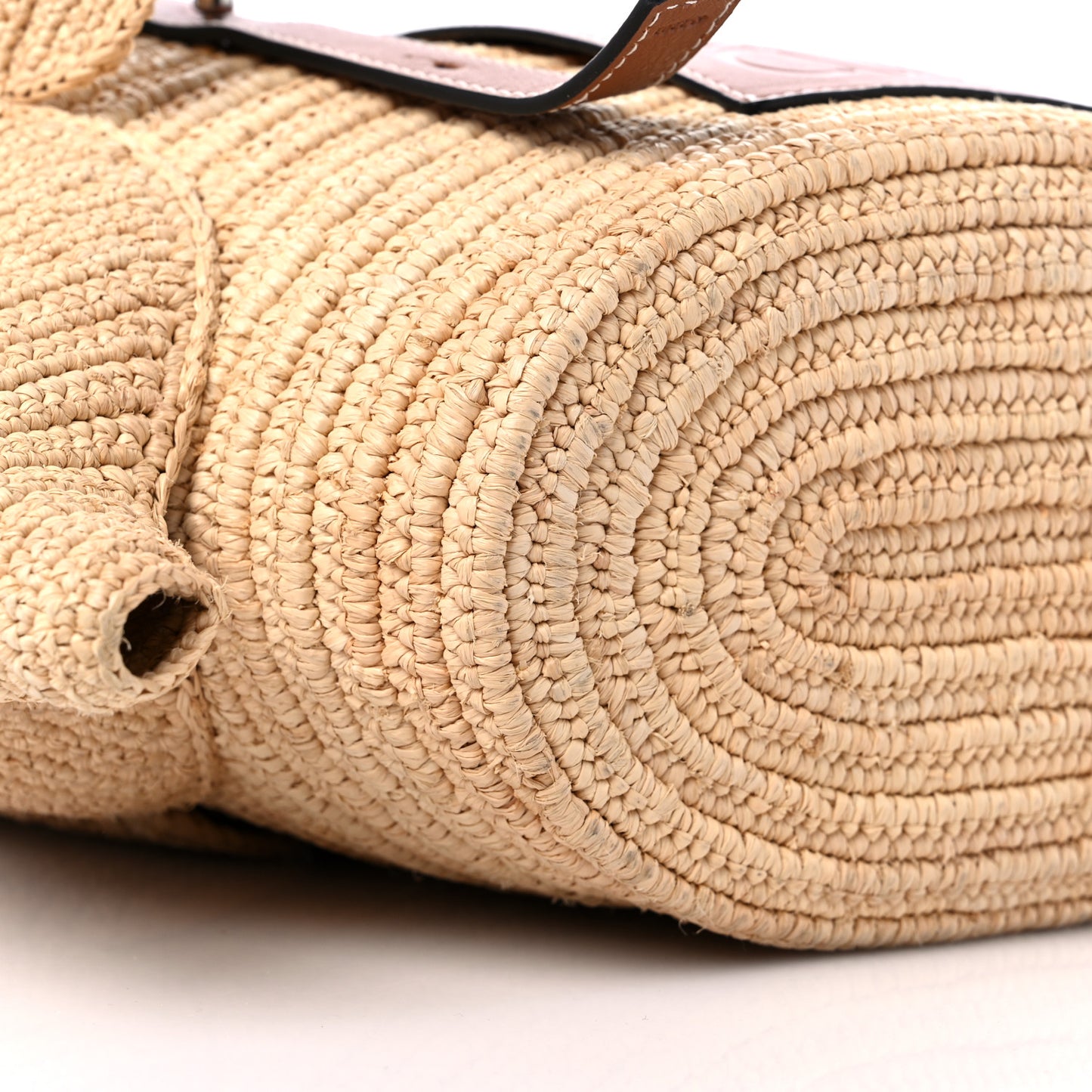 Raffia Small Elephant Basket Tote Bag Natural Tan