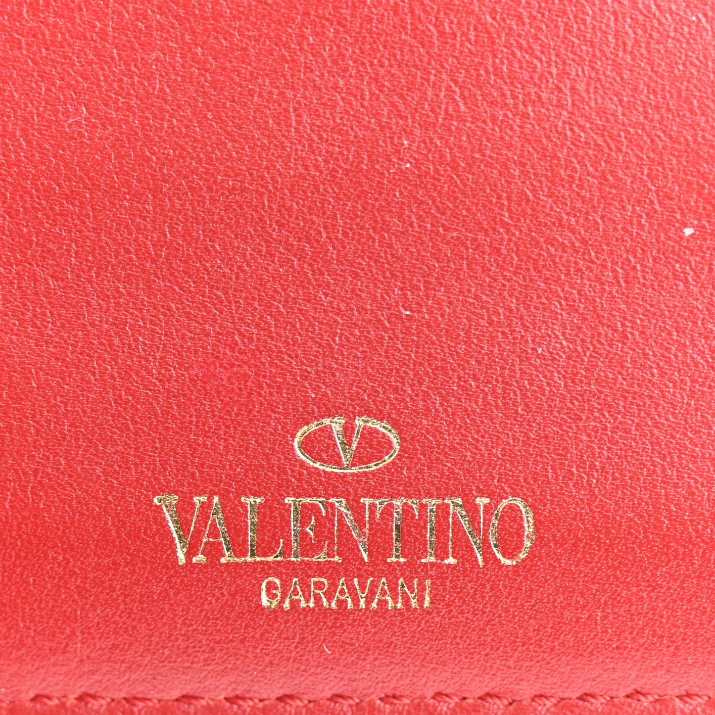 Vitello Rockstud Card Holder Rosso Valentino