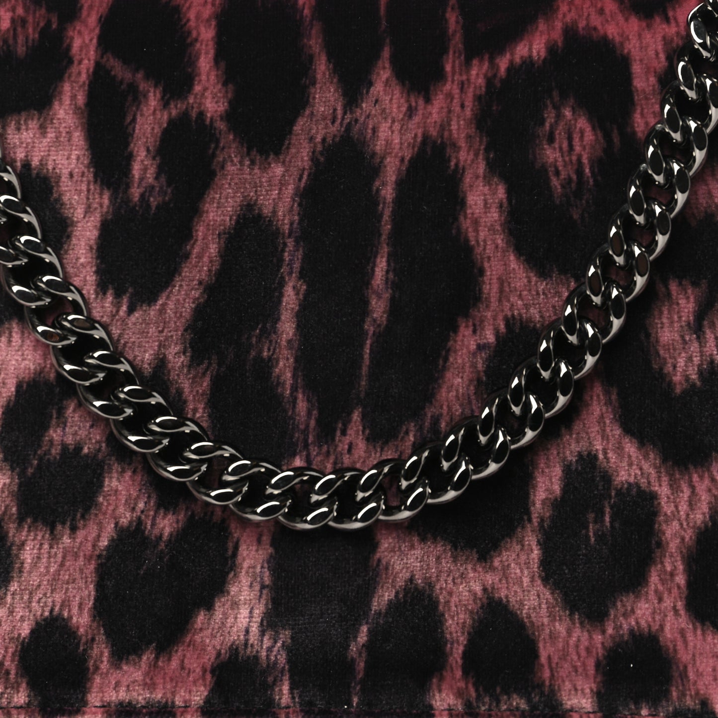 Velvet Leopard Falabella Crossbody Pink Black
