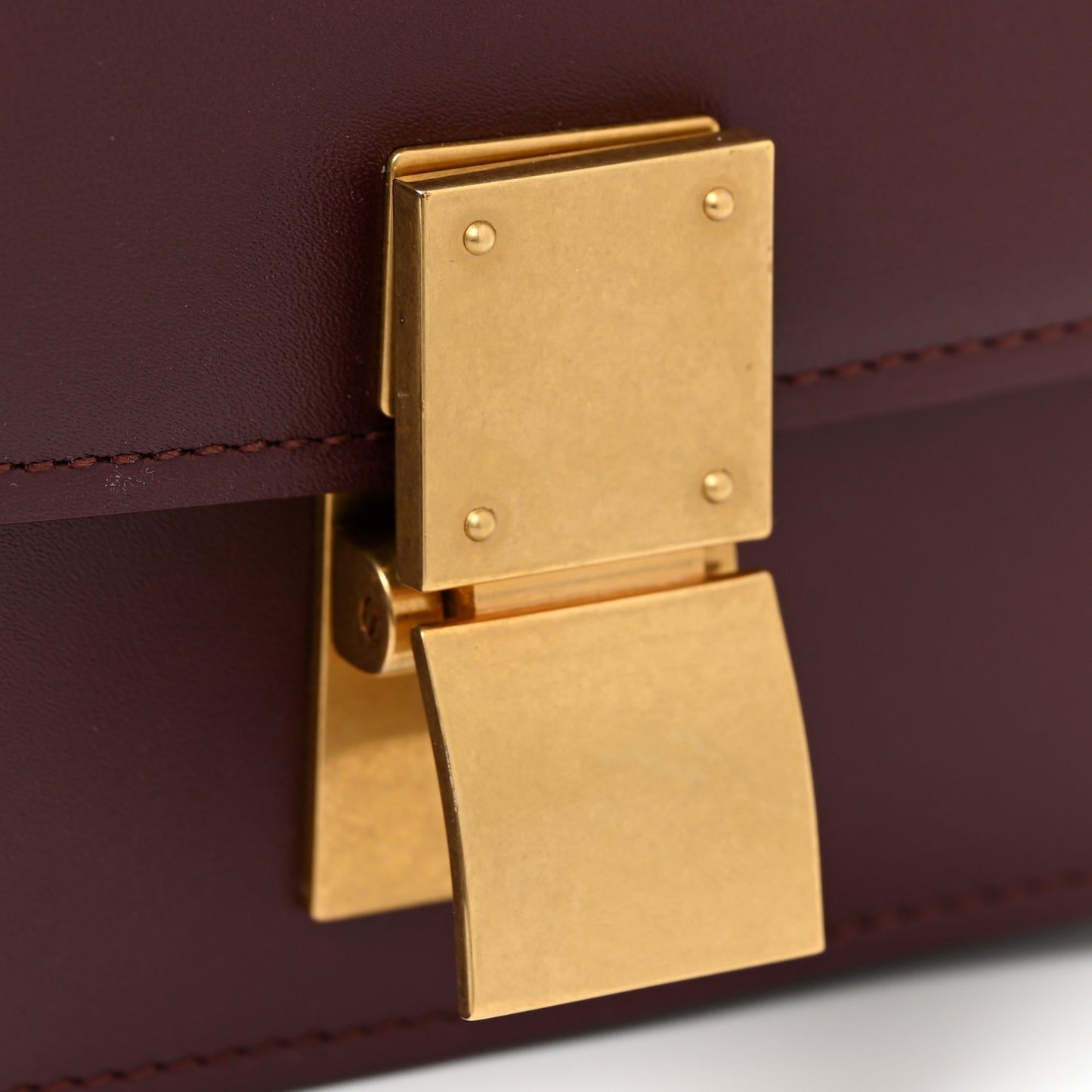 Box Calfskin Small Classic Box Flap Bag Burgundy