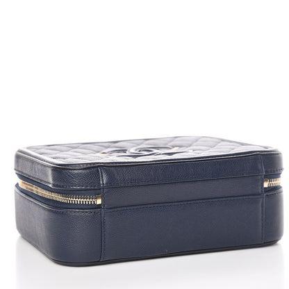 Chanel Caviar Quilted Medium CC Filigree Vanity Case Navy 4 of 11