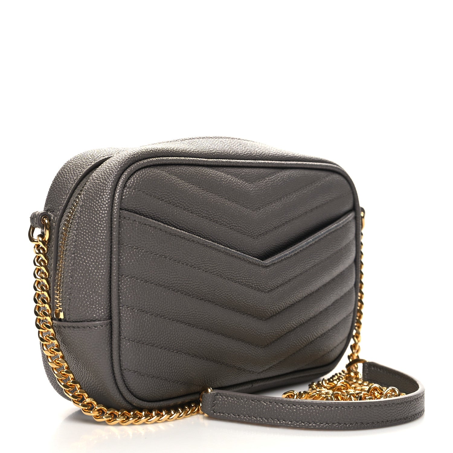 Saint Laurent Grain De Poudre Matelasse Monogram Mini Lou Camera Bag Fog 3 of 10